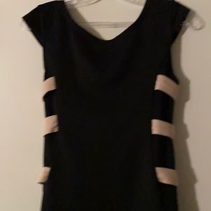 Elegant women open black dress